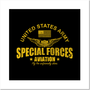 US Special Forces Aviation (distressed) Posters and Art